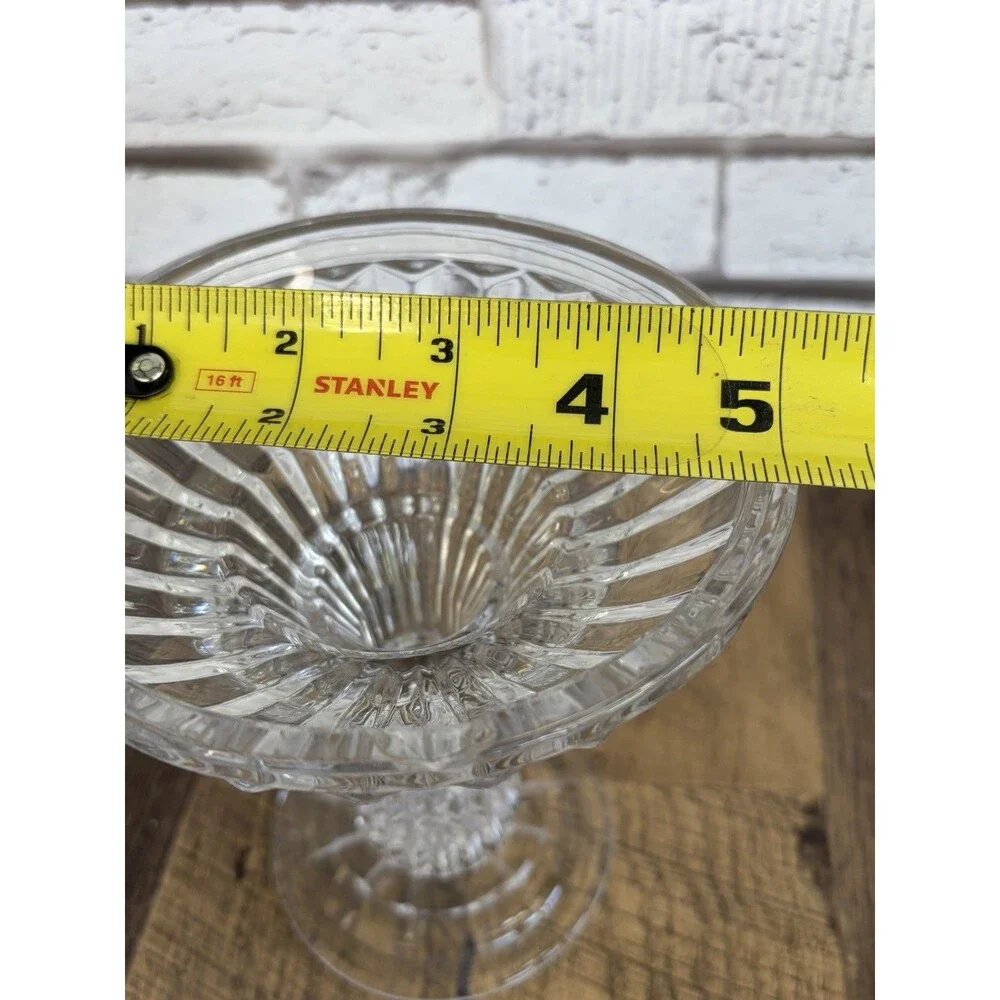 Fifth Avenue Crystal Portico Fairy Lamp Clear Glass Candle Holder 9” Tall